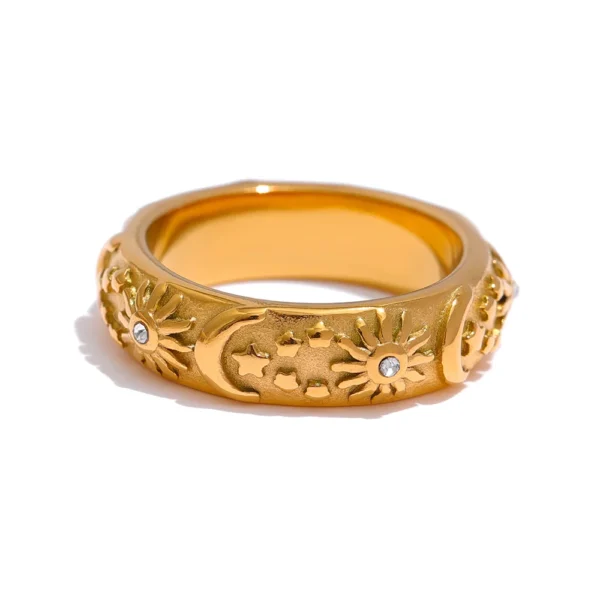Yhpup Golden Stainless Steel Moon Star Sun Bangle Bracelet  Stylish Metal Open Wrist браслеты на руку женкие Party Gift - Image 7